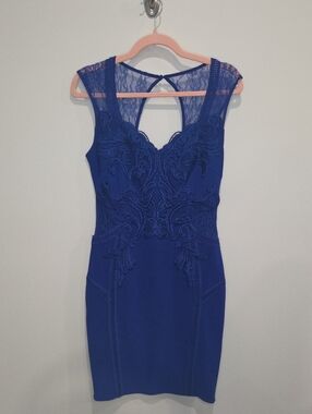 Lipsy Royal Blue Lace-Applique Dress